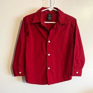 Dockers Red Casual Button Down Shirt